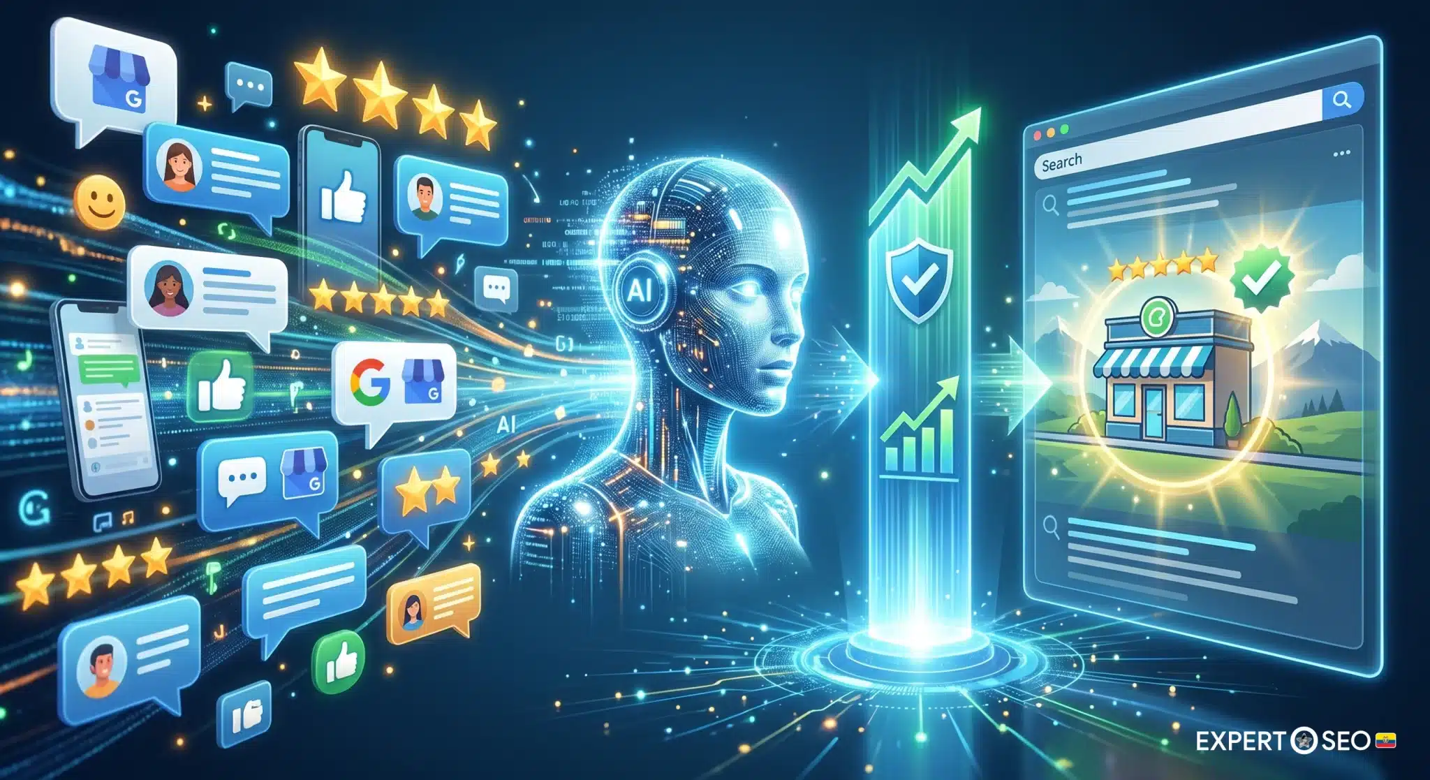 Reseñas y autoridad de entidad para que la inteligencia artificial recomiende tu negocio en Ecuador